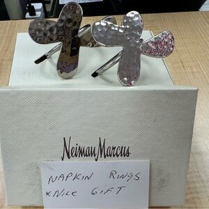 Neiman Marcus Textured Silver Napkin Rings